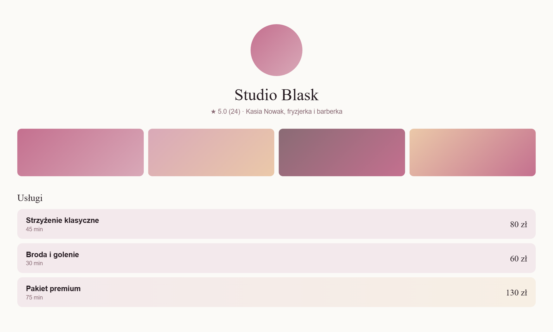 Przykładowa strona — styl Portfolio
